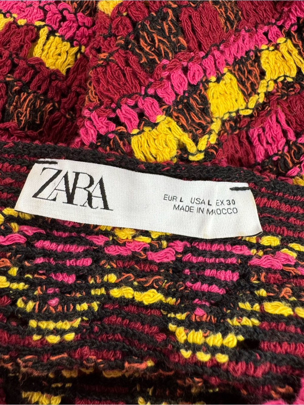 ZARA Crochet Knit Dress Multicolor L - Picture 12 of 12